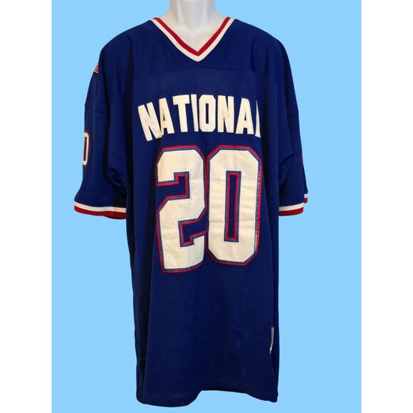 Mitchell & Ness Size 52 XL Dark Blue Barry Sanders 1990 Pro Bowl Football Jersey - Picture 1 of 8